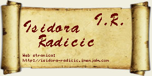 Isidora Radičić vizit kartica